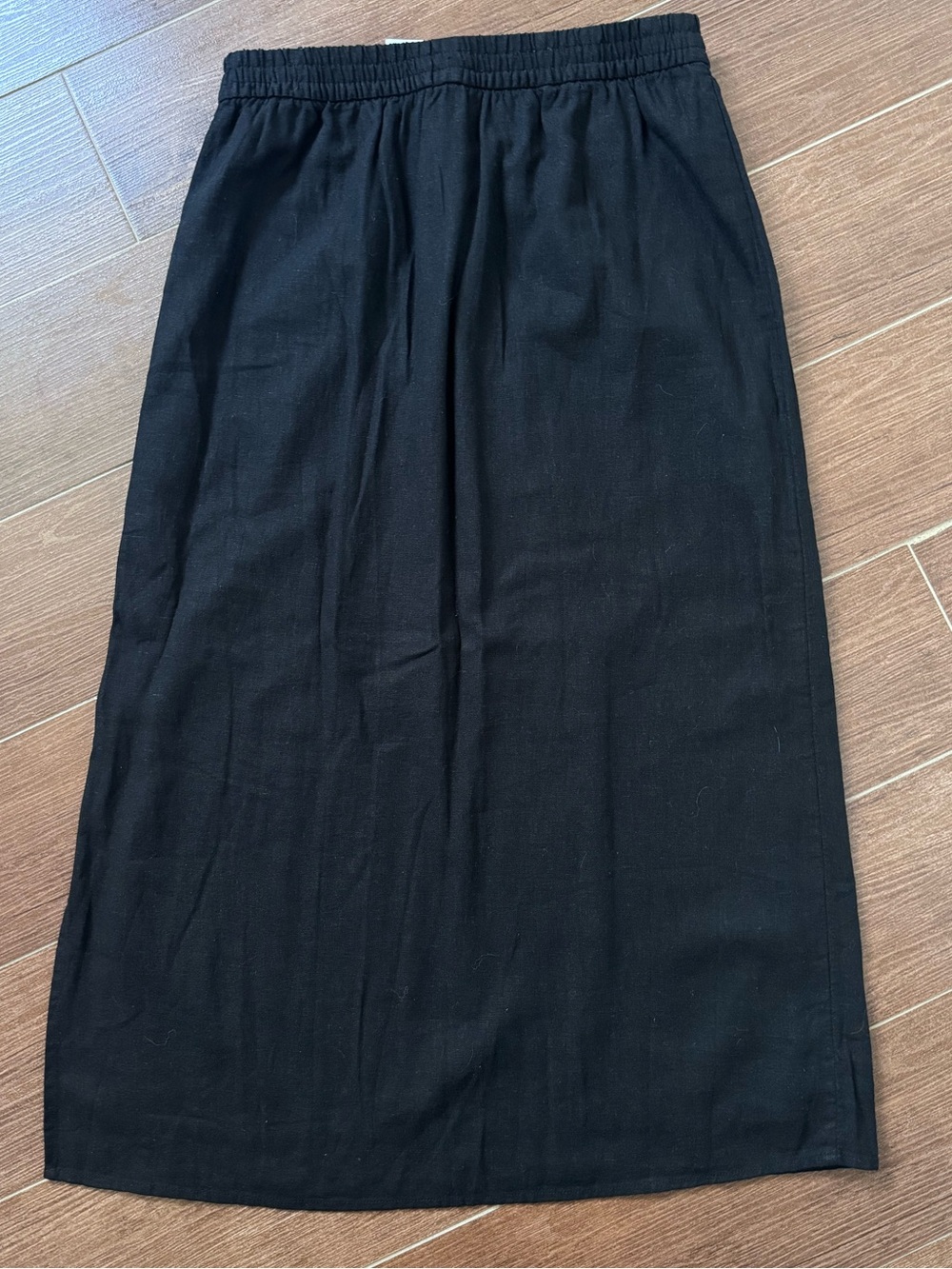 Gap Black Midi Linen Side-Slit Women's Skirt - Picture 2 of 3